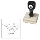 Kute walvis en kalveren cartoon rubberstempel (Gestempeld)