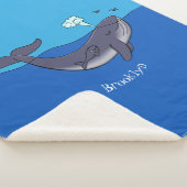 Kute walvis en kalveren cartoon sherpa deken (3/4)