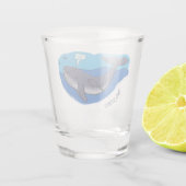 Kute walvis en kalveren cartoon shot glas (Achterkant)
