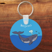 Kute walvis en kalveren cartoon sleutelhanger (Voorkant)