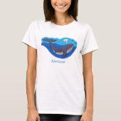 Kute walvis en kalveren cartoon t-shirt (Voorkant)