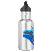 Kute walvis en kalveren cartoon waterfles  (Links)