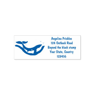 Kute walvis en kalveren cartoon  zelfinktende stempel