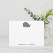 Kute walvis in Blue Personalized Stationery Bedankkaart (Staand voorkant)
