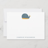 Kute walvis in Blue Personalized Stationery Bedankkaart (Voorkant)