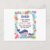 Kute walvis papa Ik zal altijd je kleine meisje zi Briefkaart (Voorkant)