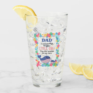 Kute walvis papa Ik zal altijd je kleine meisje zi Glas