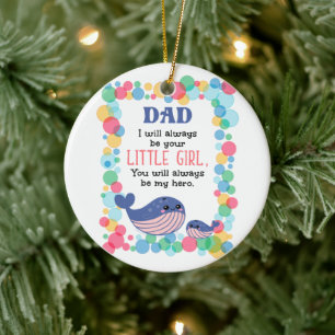 Kute walvis papa Ik zal altijd je kleine meisje zi Keramisch Ornament