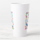 Kute walvis papa Ik zal altijd je kleine meisje zi Latte Mok (Voorkant)