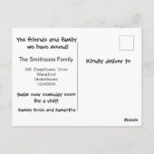 Kute walvissen die we hebben verplaatst naar adres briefkaart (Achterkant)