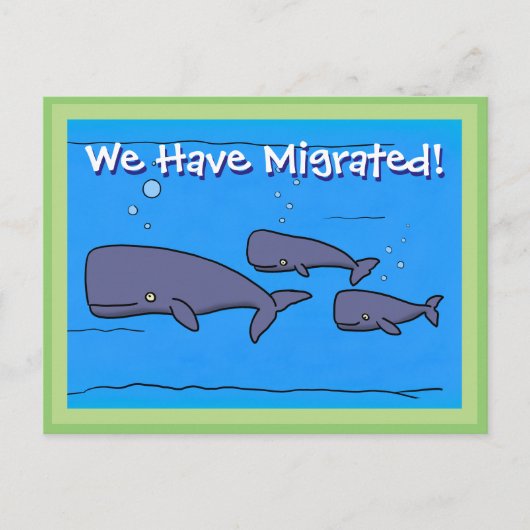 Kute walvissen die we hebben verplaatst naar adres briefkaart (Voorkant)