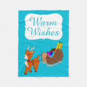 Kute Warm Wishes Reindekerst Fleece Blanket Deken (Voorkant)