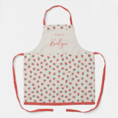Kute warme aardbeien op maat gekookt prop schort (Voorkant)