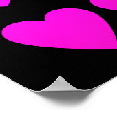 Kute warme roze en paarse harten poster (Hoek)