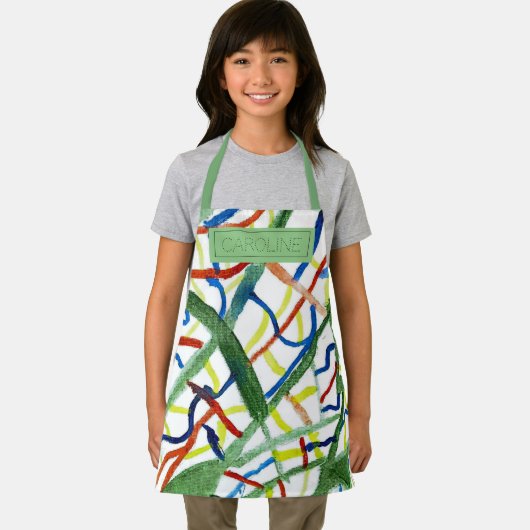 Kute Waterverf Abstracte schaduwen van groen patro Schort (Insitu)