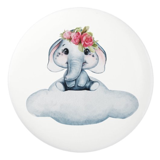 Kute Waterverf Baby Keramische Knop (Voorkant)