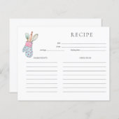 Kute waterverf baking Recipcard (Voorkant / Achterkant)