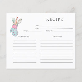 Kute waterverf baking Recipcard