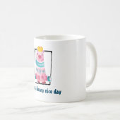 Kute Waterverf Beer heeft een mooie dag Koffiemok (Voorkant rechts)