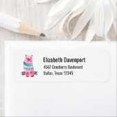 Kute Waterverf Beer in roze en groen Etiket (Insitu)