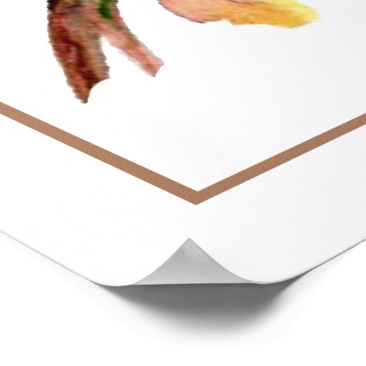 Kute Waterverf Bird Couple on Tree Branch art Poster (Hoek)