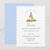 Kute waterverf Bunny Easter brunch & Eigejacht Feestdagenkaart (Voorkant / Achterkant)