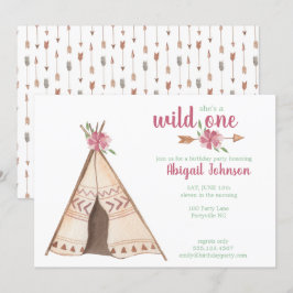 Kute Waterverf Camping Wild Een eerste verjaardag Kaart