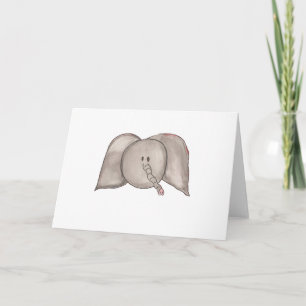 Kute Waterverf Cartoon Lelephant Blank Card Kaart