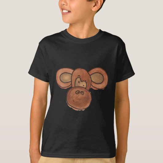 Kute Waterverf Cartoon Monkey Kinder T-shirt (Voorkant)