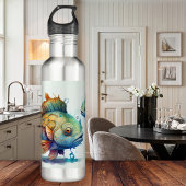 Kute Waterverf Colorful Fishing Water Bottle Waterfles