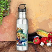 Kute Waterverf Colorful Fishing Water Bottle Waterfles