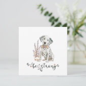 Kute Waterverf Dalmatian Sterke kalligrafie Kaart (Staand voorkant)