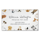 Kute Waterverf Dieren Gezelschapsdieren Diepte Ste Magnetisch Visitekaartje (Voorkant)