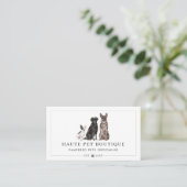 Kute Waterverf Dogs Pet Care Grooming & Salon Visitekaartje (Staand voorkant)