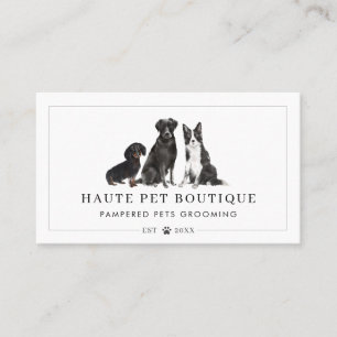 Kute Waterverf Dogs Pet Care Grooming & Salon Visitekaartje