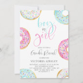 Kute Waterverf Donuts Gender Reopenbaart Baby show Kaart (Voorkant)