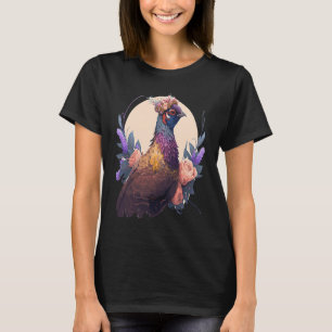 Kute Waterverf Fheasant Bird Crown Pet Bir T-shirt