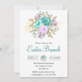 Kute Waterverf Floral Chick in Egg Easter Brunch Kaart (Voorkant)