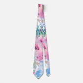Kute Waterverf Floral Design Stropdas (Voorkant)