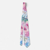 Kute Waterverf Floral Design Stropdas (Achterkant)