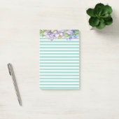 Kute Waterverf Flowers Mint Green Stripes Post-it® Notes (Kantoor)