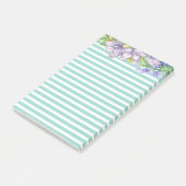 Kute Waterverf Flowers Mint Green Stripes Post-it® Notes (Schuin)