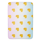 Kute waterverf gele eendenpatroon blauwe gradiënt badmat (Voorkant Verticaal)