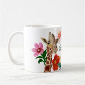 Kute Waterverf Giraffe Floral Name Koffiemok (Links)