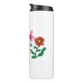 Kute Waterverf Giraffe Floral Name Thermosbeker (Geroteerd rechts)