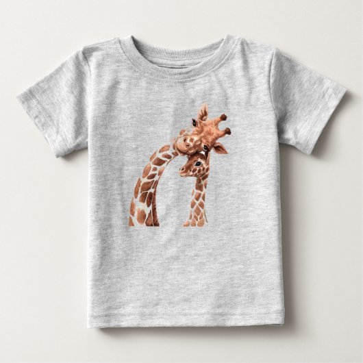 Kute Waterverf Giraffe Mam of Pap & Baby van kalf (Voorkant)