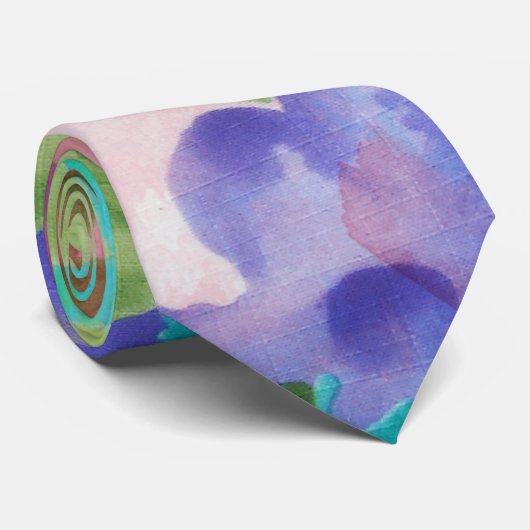 Kute Waterverf handverfontwerp Stropdas (Opgerold)