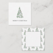 Kute Waterverf kerstboom Notitiekaartje (Voorkant / Achterkant)