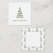 Kute Waterverf kerstboom Notitiekaartje (Voorkant / Achterkant)