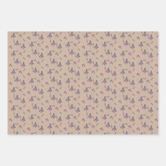 Kute Waterverf kerstboom op Kraft Inpakpapier Vel (Voorkant 3)